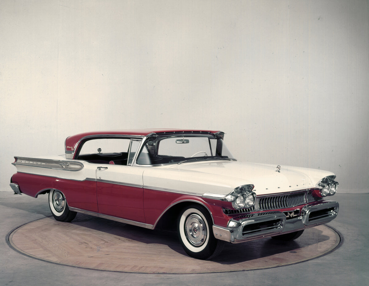 This archival image documents the 1957 Mercury Turnpike Cruiser Four-Door Hardtop and is preserved in the Ford Heritage Vault as part of Ford Motor Company's historic photographic archive. Free for personal, non-commercial use. Ford Heritage Vault...