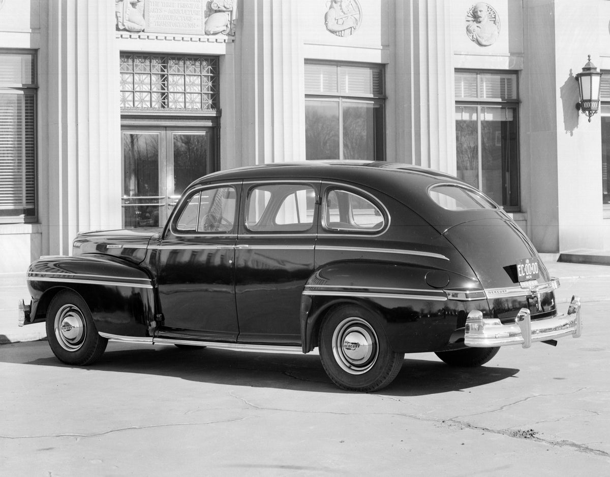 This archival image documents the 1948 Mercury Four-Door Sedan and is preserved in the Ford Heritage Vault as part of Ford Motor Company's historic photographic archive. Free for personal, non-commercial use. Ford Heritage Vault reference AR-2008-...