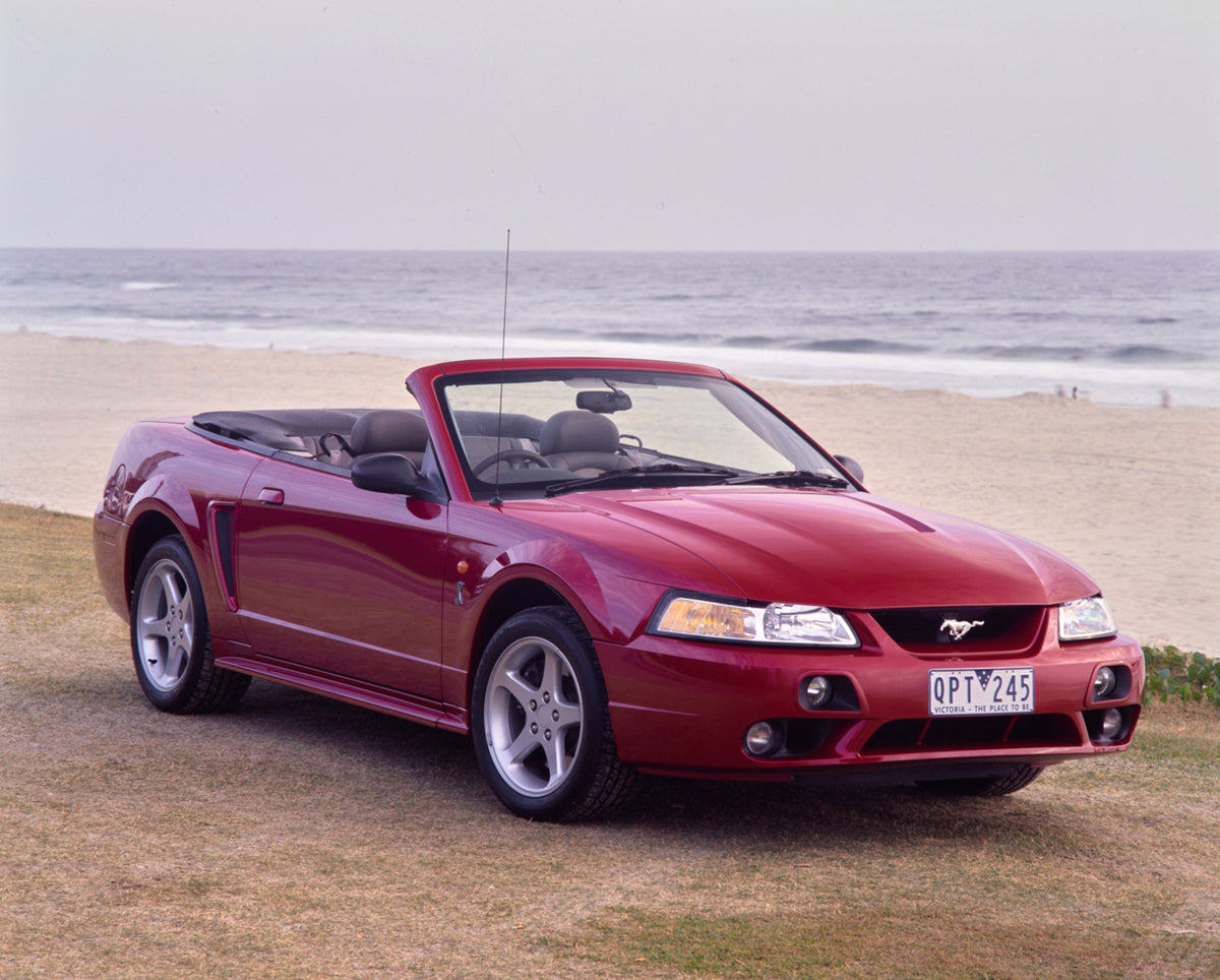 This archival image documents the 2001 Ford Mustang Cobra Convertible Driver Side Front End View by the Beach FAP-2011-3 and is preserved in the Ford Heritage Vault as part of Ford Motor Company's historic photographic archive. Free for personal, ...