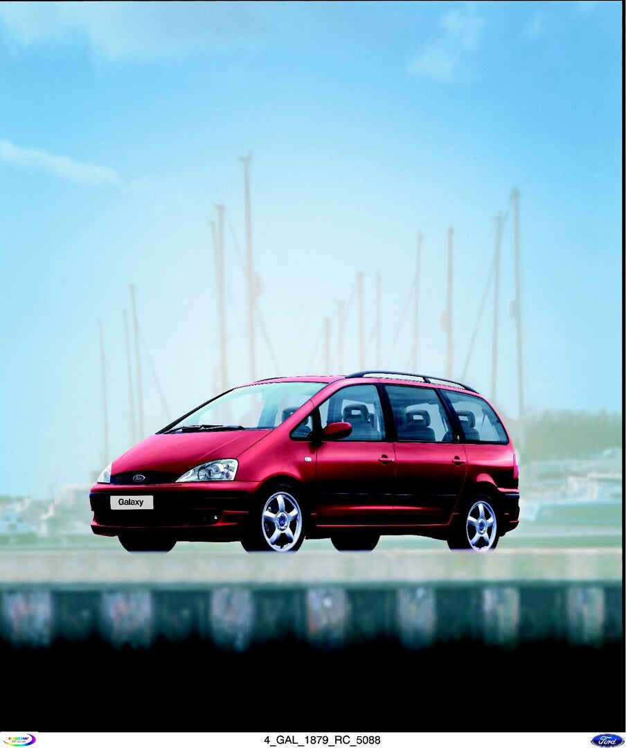 This archival image documents the 2002 Ford Galaxy Mark I with scenic sailboats and is preserved in the Ford Heritage Vault as part of Ford Motor Company's historic photographic archive. Free for personal, non-commercial use. Ford Heritage Vault r...