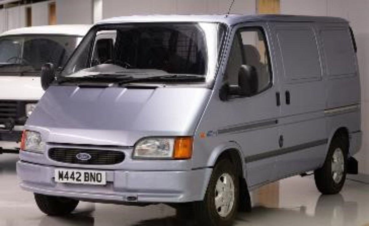 This archival image documents the 1995 Ford Transit Mk V Hallmark SWB and is preserved in the Ford Heritage Vault as part of Ford Motor Company's historic photographic archive. Free for personal, non-commercial use. Ford Heritage Vault reference A...