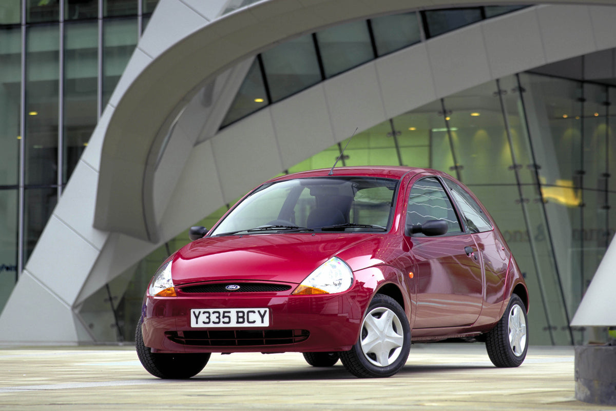 This archival image documents the 2001 Ford Ka Mark I in front of scenic building and is preserved in the Ford Heritage Vault as part of Ford Motor Company's historic photographic archive. Free for personal, non-commercial use. Ford Heritage Vault...