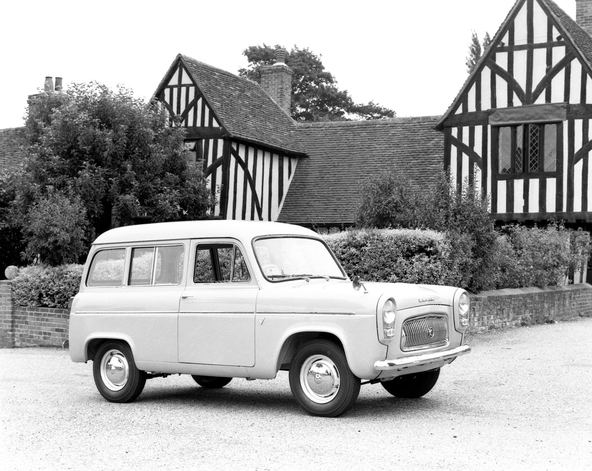 This archival image documents the 1957 Ford Squire estate car facelift and is preserved in the Ford Heritage Vault as part of Ford Motor Company's historic photographic archive. Free for personal, non-commercial use. Ford Heritage Vault reference ...