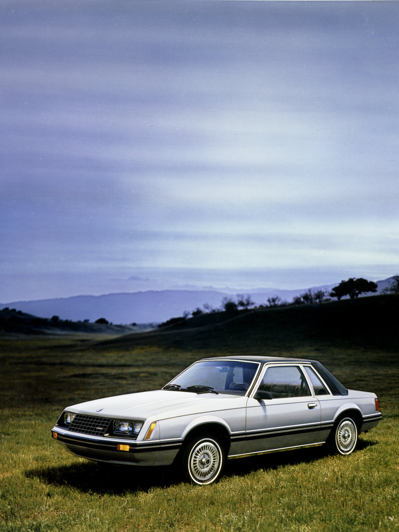 This archival image documents the 1980 Ford Mustang Ghia and is preserved in the Ford Heritage Vault as part of Ford Motor Company's historic photographic archive. Free for personal, non-commercial use. Ford Heritage Vault reference AR-2008-8.1.4....