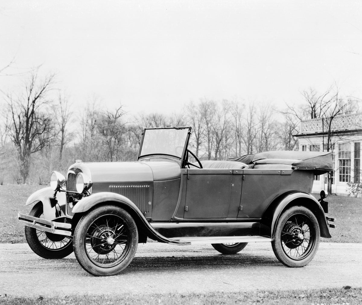 This archival image documents the 1928 Ford Model A Touring Car and is preserved in the Ford Heritage Vault as part of Ford Motor Company's historic photographic archive. Free for personal, non-commercial use. Ford Heritage Vault reference AR-2008...