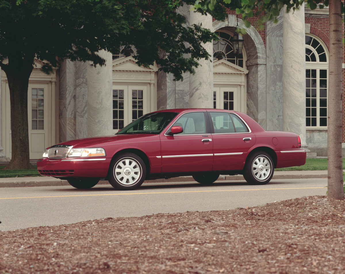 This archival image documents the 2003 Mercury Grand Marquis In Front Of A Building and is preserved in the Ford Heritage Vault as part of Ford Motor Company's historic photographic archive. Free for personal, non-commercial use. Ford Heritage Vau...