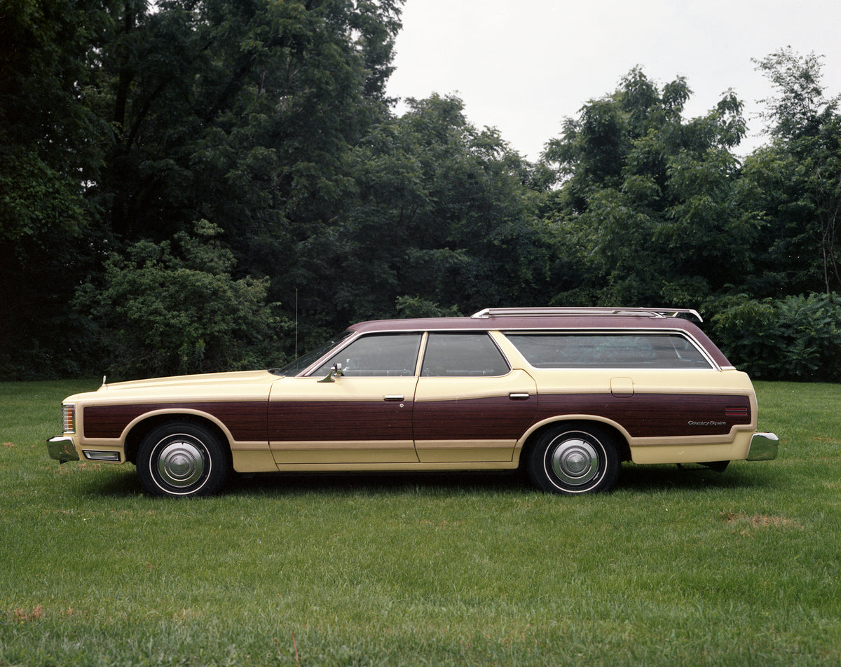 This archival image documents the 1974 Ford LTD Country Squire station wagon and is preserved in the Ford Heritage Vault as part of Ford Motor Company's historic photographic archive. Free for personal, non-commercial use. Ford Heritage Vault refe...