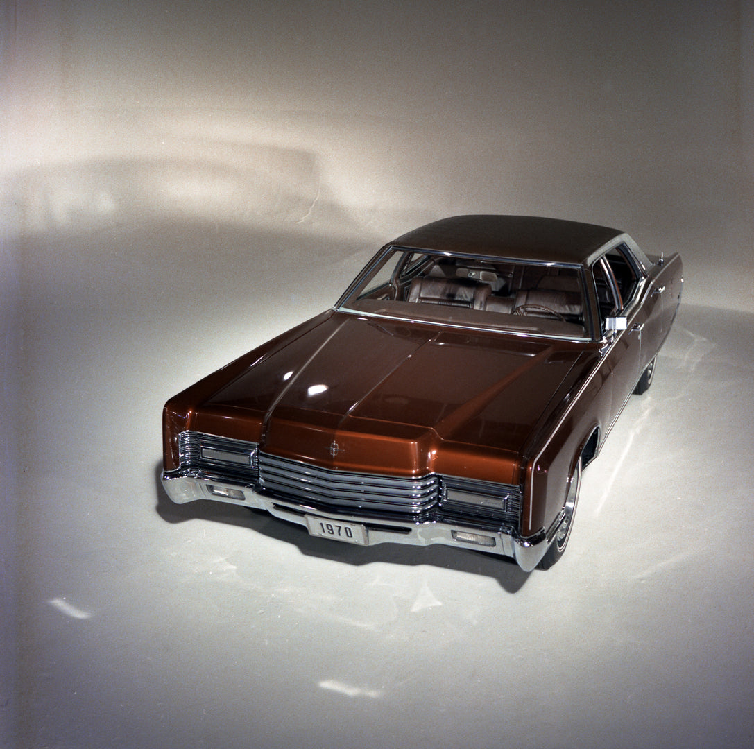 This archival image documents the 1970 Lincoln Continental and is preserved in the Ford Heritage Vault as part of Ford Motor Company's historic photographic archive. Free for personal, non-commercial use. Ford Heritage Vault reference AR-2008-8.1....