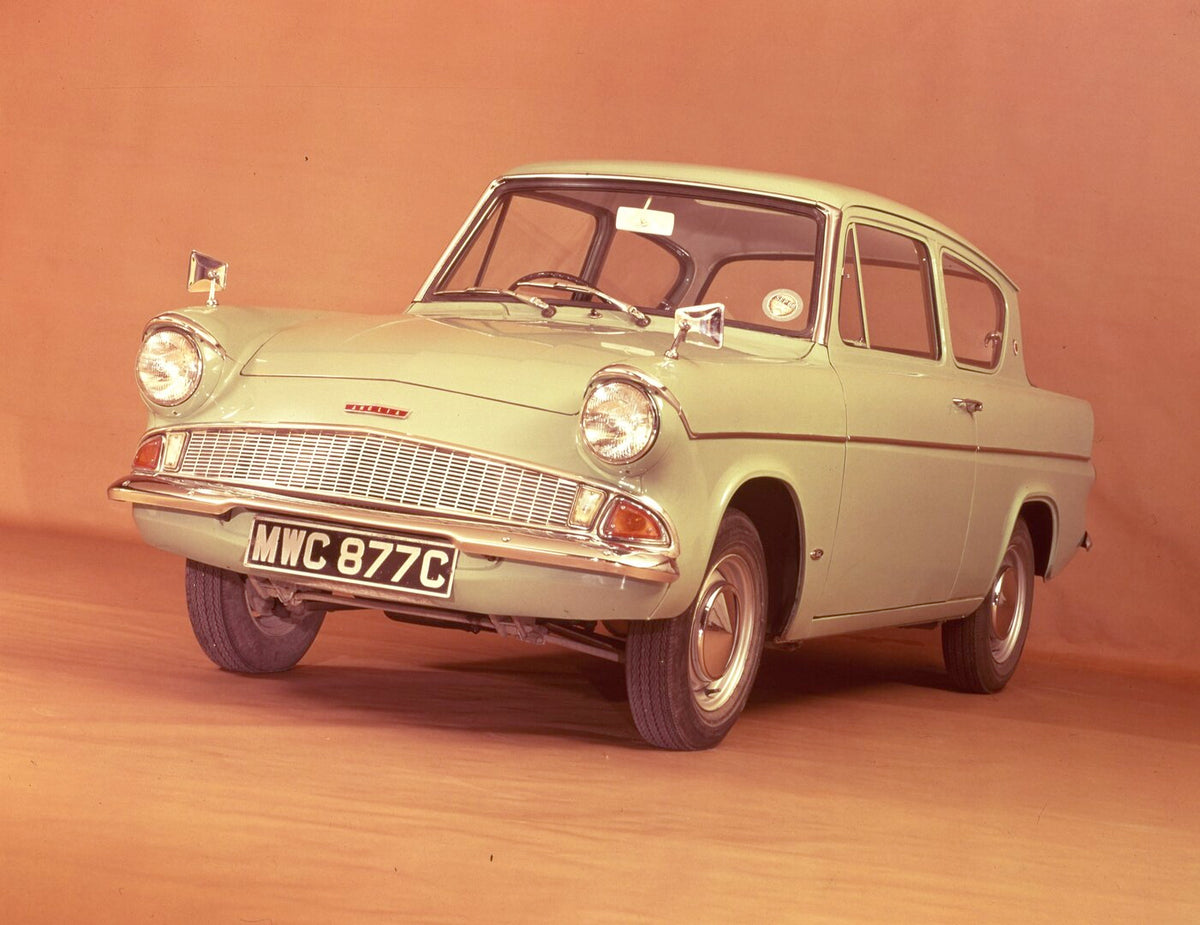 This archival image documents the 1966 Ford Anglia Deluxe in studio and is preserved in the Ford Heritage Vault as part of Ford Motor Company's historic photographic archive. Free for personal, non-commercial use. Ford Heritage Vault reference AR-...