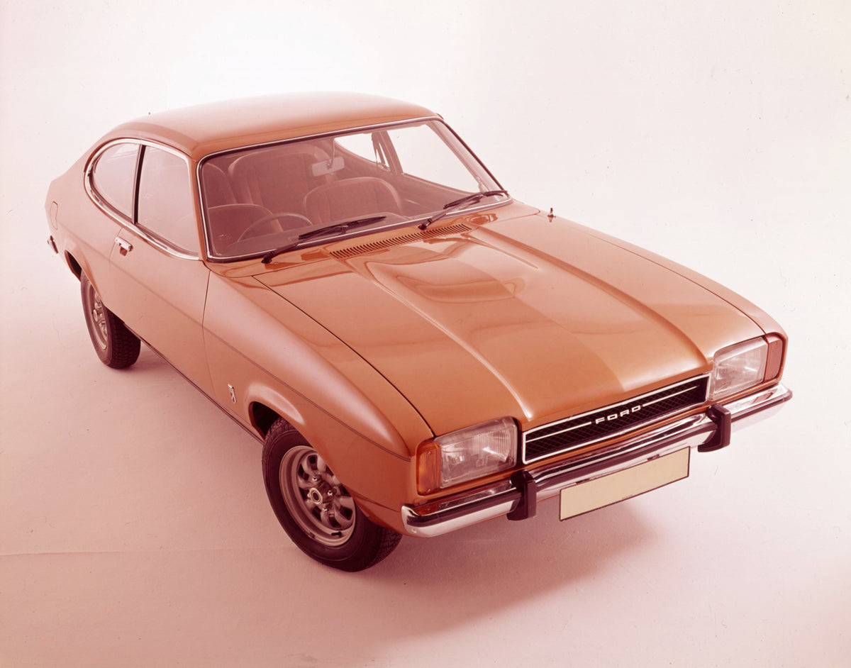 This archival image documents the 1974 Ford Capri II GT Automatic in studio and is preserved in the Ford Heritage Vault as part of Ford Motor Company's historic photographic archive. Free for personal, non-commercial use. Ford Heritage Vault refer...