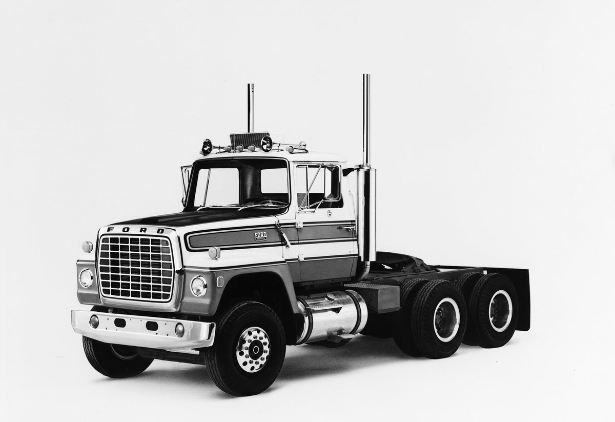 This archival image documents the 1976 Ford LT-9000 truck and is preserved in the Ford Heritage Vault as part of Ford Motor Company's historic photographic archive. Free for personal, non-commercial use. Ford Heritage Vault reference AR-2001-77-13...