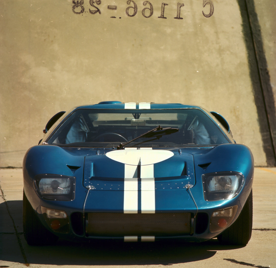This archival image documents the 1966 Ford GT40 Mk II C1166-28 and is preserved in the Ford Heritage Vault as part of Ford Motor Company's historic photographic archive. Free for personal, non-commercial use. Ford Heritage Vault reference AR-2008...
