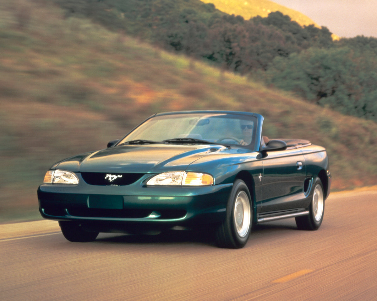 This archival image documents the 1996 Ford Mustang convertible and is preserved in the Ford Heritage Vault as part of Ford Motor Company's historic photographic archive. Free for personal, non-commercial use. Ford Heritage Vault reference AR-2008...
