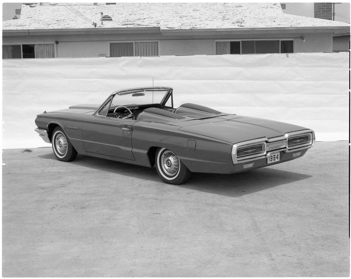 This archival image documents the 1964 Ford Thunderbird Sport Roadster and is preserved in the Ford Heritage Vault as part of Ford Motor Company's historic photographic archive. Free for personal, non-commercial use. Ford Heritage Vault reference ...