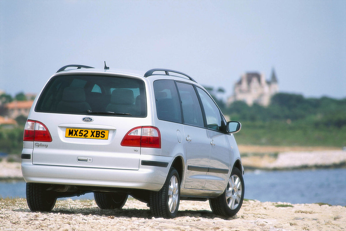 This archival image documents the 2002 Ford Galaxy Mark II rear view on scenic beach and is preserved in the Ford Heritage Vault as part of Ford Motor Company's historic photographic archive. Free for personal, non-commercial use. Ford Heritage Va...