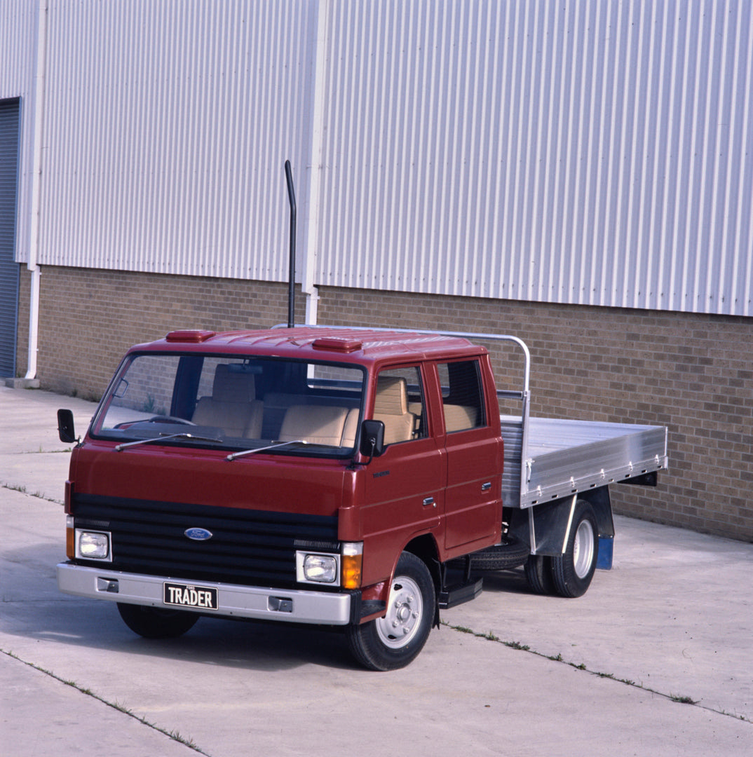 This archival image documents the 1984 Ford Trader Passenger Side Front End View in Driveway FAP-2011-3 and is preserved in the Ford Heritage Vault as part of Ford Motor Company's historic photographic archive. Free for personal, non-commercial us...