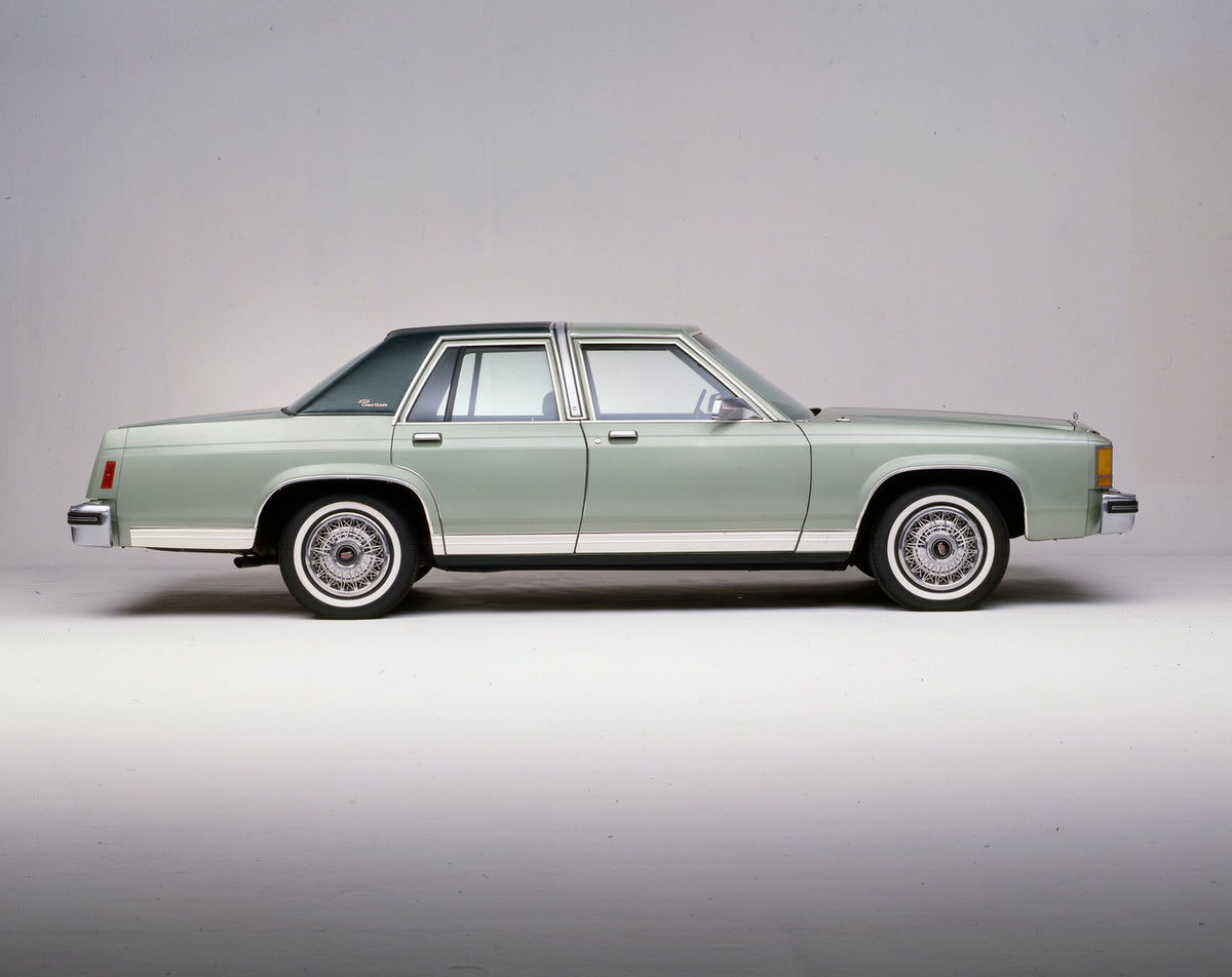 This archival image documents the 1980 Ford LTD Crown Victoria four-door and is preserved in the Ford Heritage Vault as part of Ford Motor Company's historic photographic archive. Free for personal, non-commercial use. Ford Heritage Vault referenc...
