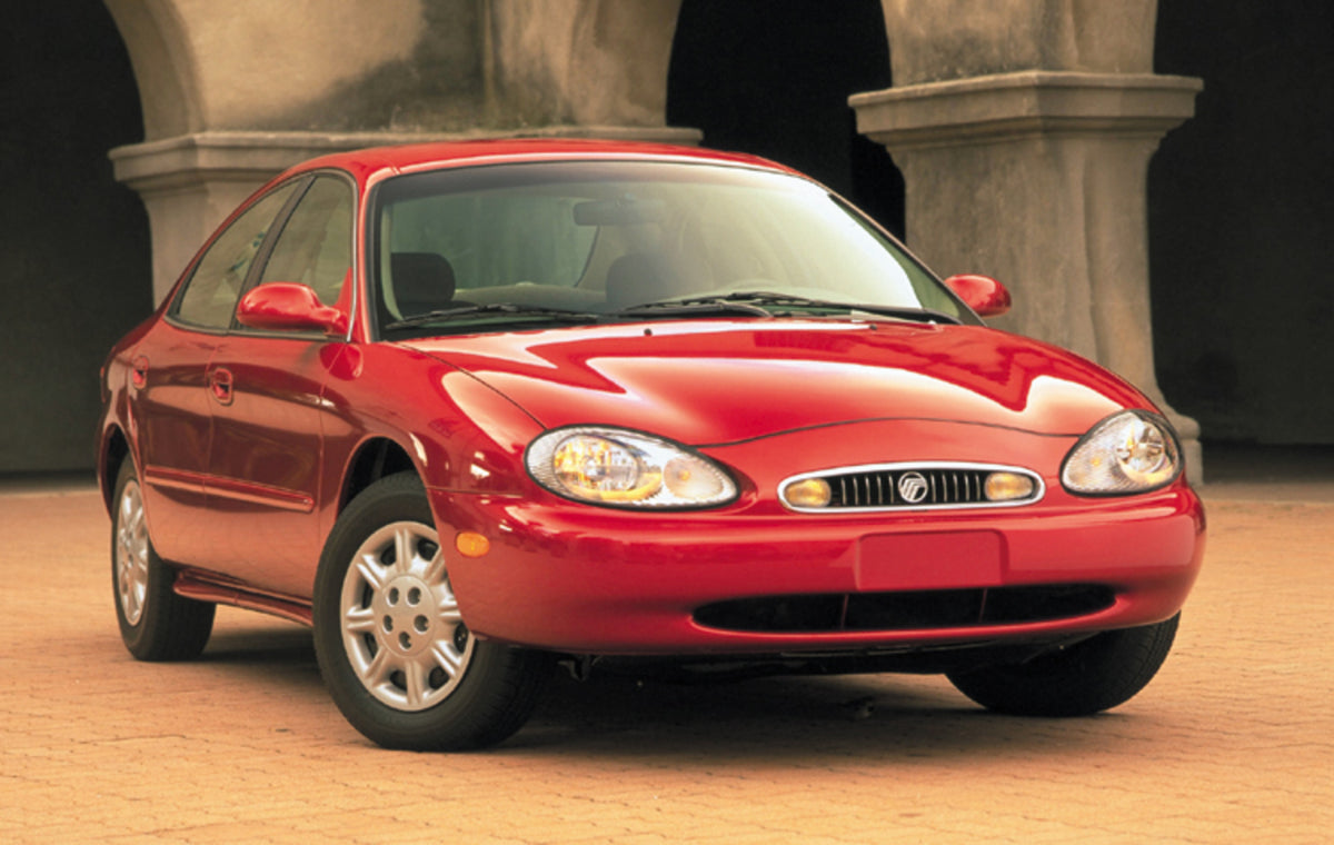 This archival image documents the 1999 Mercury Sable Front View and is preserved in the Ford Heritage Vault as part of Ford Motor Company's historic photographic archive. Free for personal, non-commercial use. Ford Heritage Vault reference AR-2008...