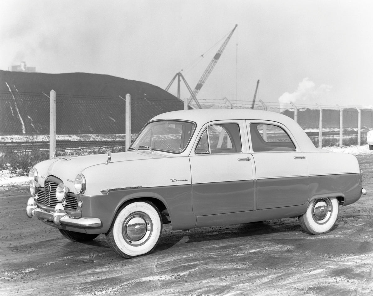 This archival image documents the 1955 Ford Zephyr Zodiac and is preserved in the Ford Heritage Vault as part of Ford Motor Company's historic photographic archive. Free for personal, non-commercial use. Ford Heritage Vault reference AR-2000-21365...