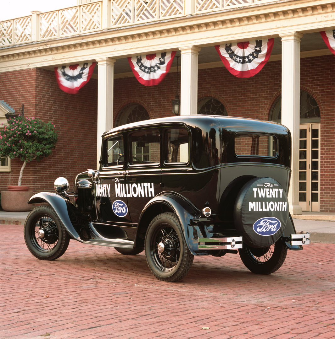 This archival image documents the 1931 Ford Model A 20-millionth Ford and is preserved in the Ford Heritage Vault as part of Ford Motor Company's historic photographic archive. Free for personal, non-commercial use. Ford Heritage Vault reference A...