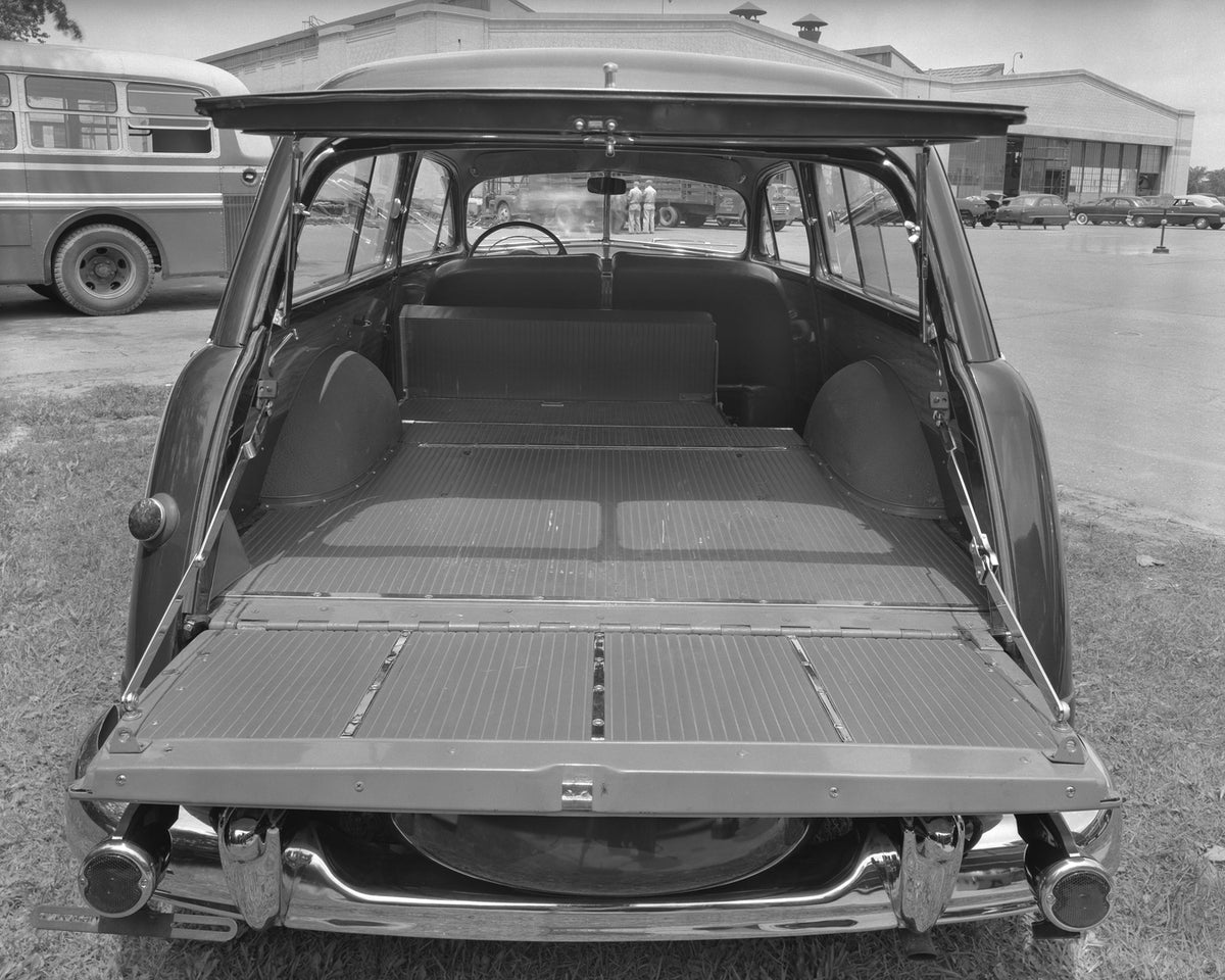 This archival image documents the 1950 Mercury Station Wagon Trunk and is preserved in the Ford Heritage Vault as part of Ford Motor Company's historic photographic archive. Free for personal, non-commercial use. Ford Heritage Vault reference AR-2...
