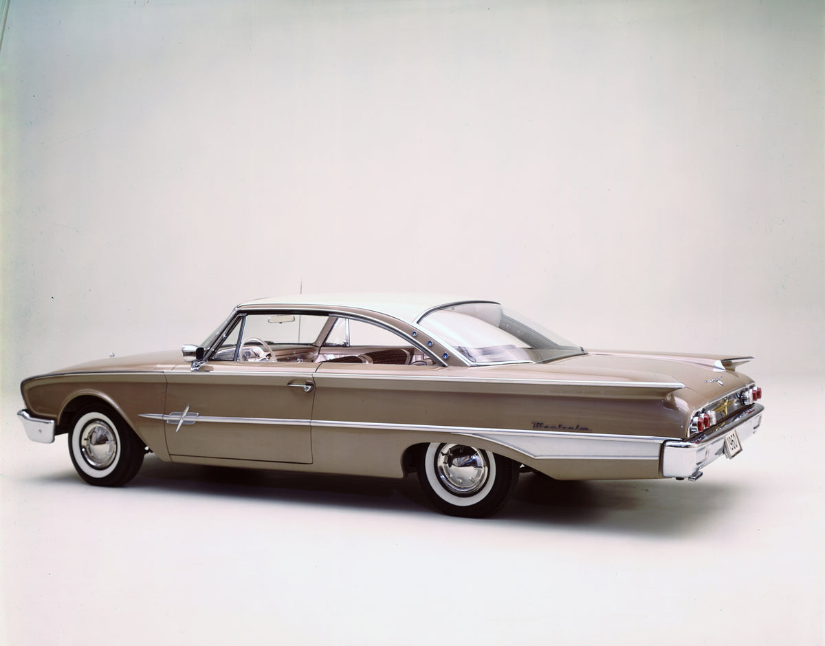 This archival image documents the 1960 Meteor Montcalm two-door hardtop and is preserved in the Ford Heritage Vault as part of Ford Motor Company's historic photographic archive. Free for personal, non-commercial use. Ford Heritage Vault reference...