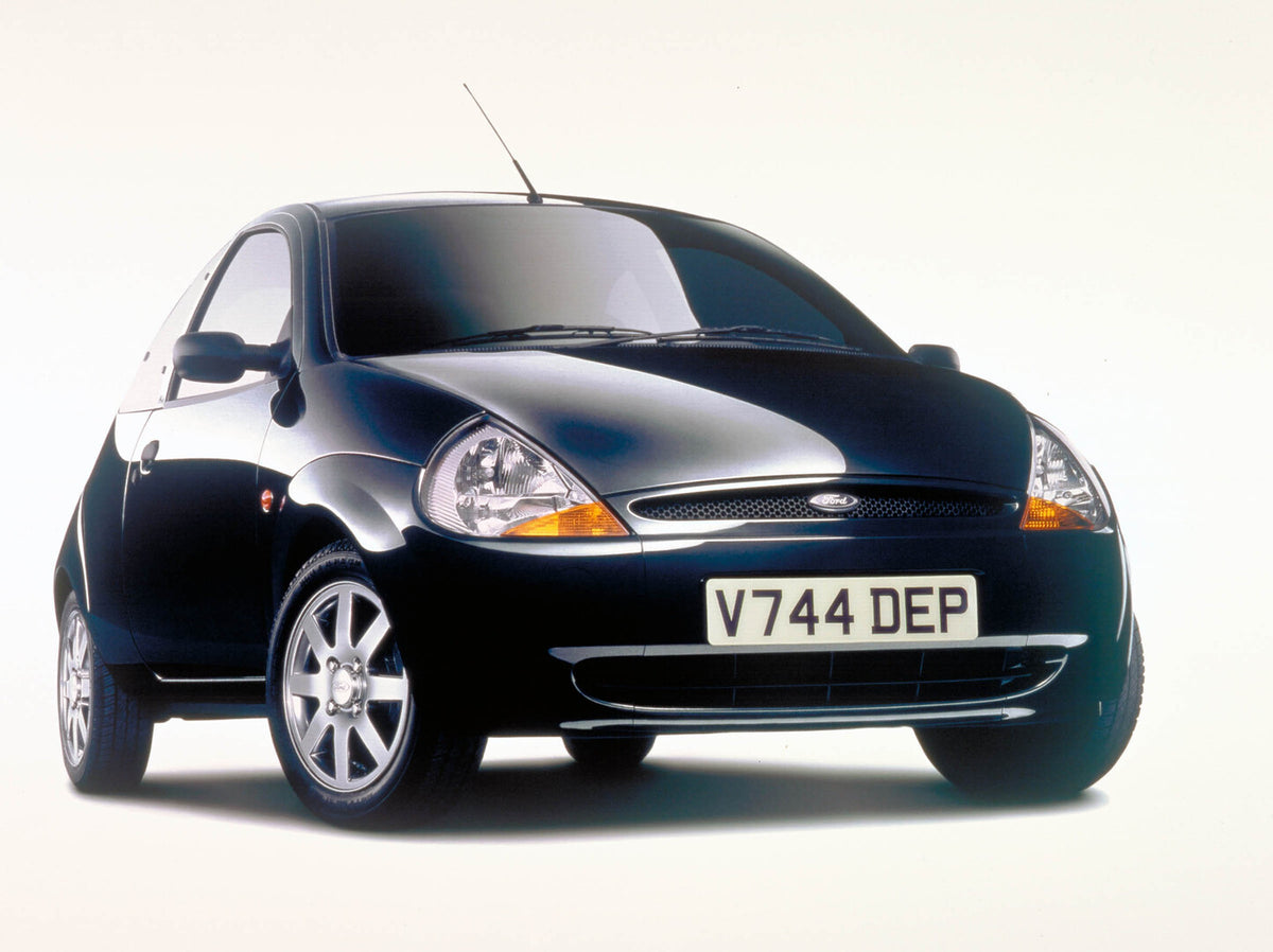 This archival image documents the 1999 Ford Ka Mark I in studio and is preserved in the Ford Heritage Vault as part of Ford Motor Company's historic photographic archive. Free for personal, non-commercial use. Ford Heritage Vault reference AR-2000...