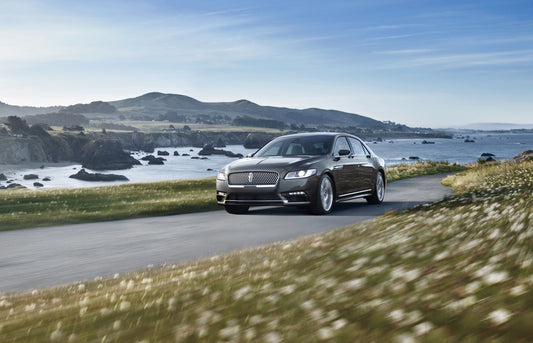 2018 Lincoln Continental action shot on scenic road HV 2018-0015