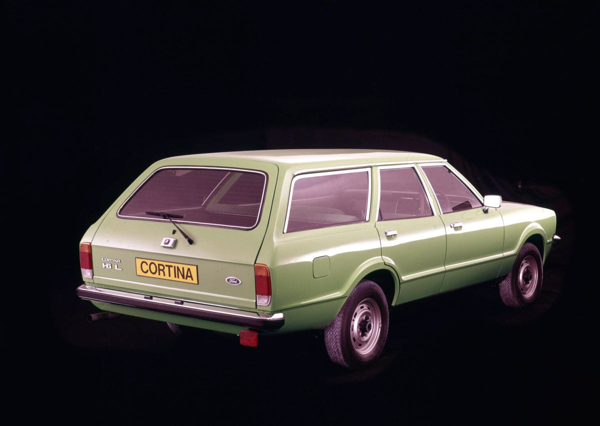 This archival image documents the 1976 Ford Cortina MK IV estate L rear view in studio and is preserved in the Ford Heritage Vault as part of Ford Motor Company's historic photographic archive. Free for personal, non-commercial use. Ford Heritage ...