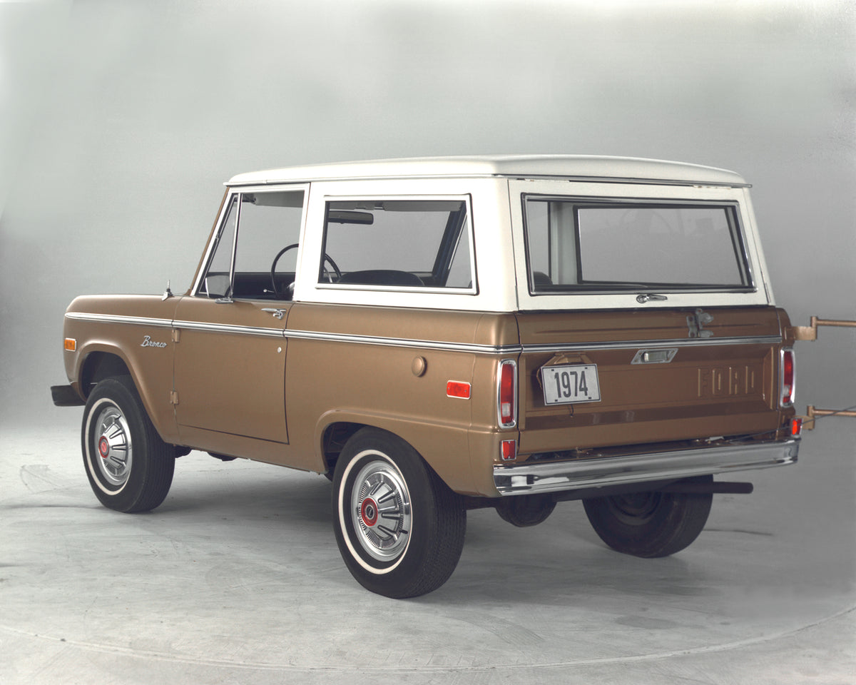 This archival image documents the 1974 Ford Bronco and is preserved in the Ford Heritage Vault as part of Ford Motor Company's historic photographic archive. Free for personal, non-commercial use. Ford Heritage Vault reference AR-2008-8.1.7.259.