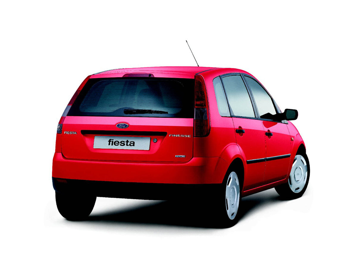 This archival image documents the 2002 Ford Fiesta Mark VI rear view in studio and is preserved in the Ford Heritage Vault as part of Ford Motor Company's historic photographic archive. Free for personal, non-commercial use. Ford Heritage Vault re...