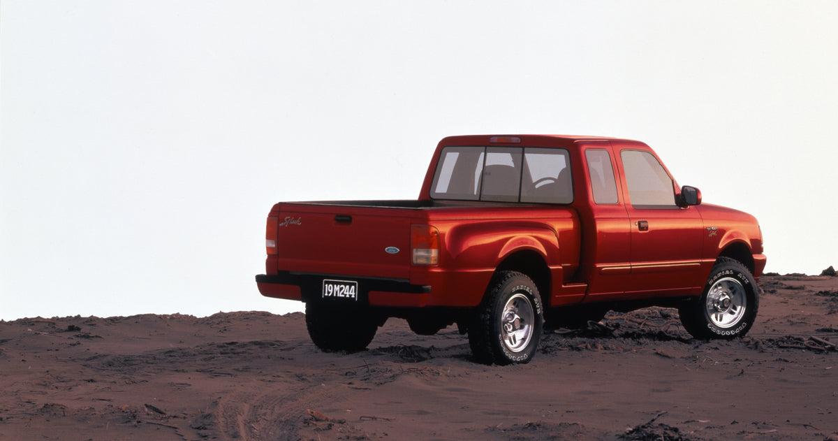 This archival image documents the 1997 Ford Ranger Splash flareside and is preserved in the Ford Heritage Vault as part of Ford Motor Company's historic photographic archive. Free for personal, non-commercial use. Ford Heritage Vault reference AR-...