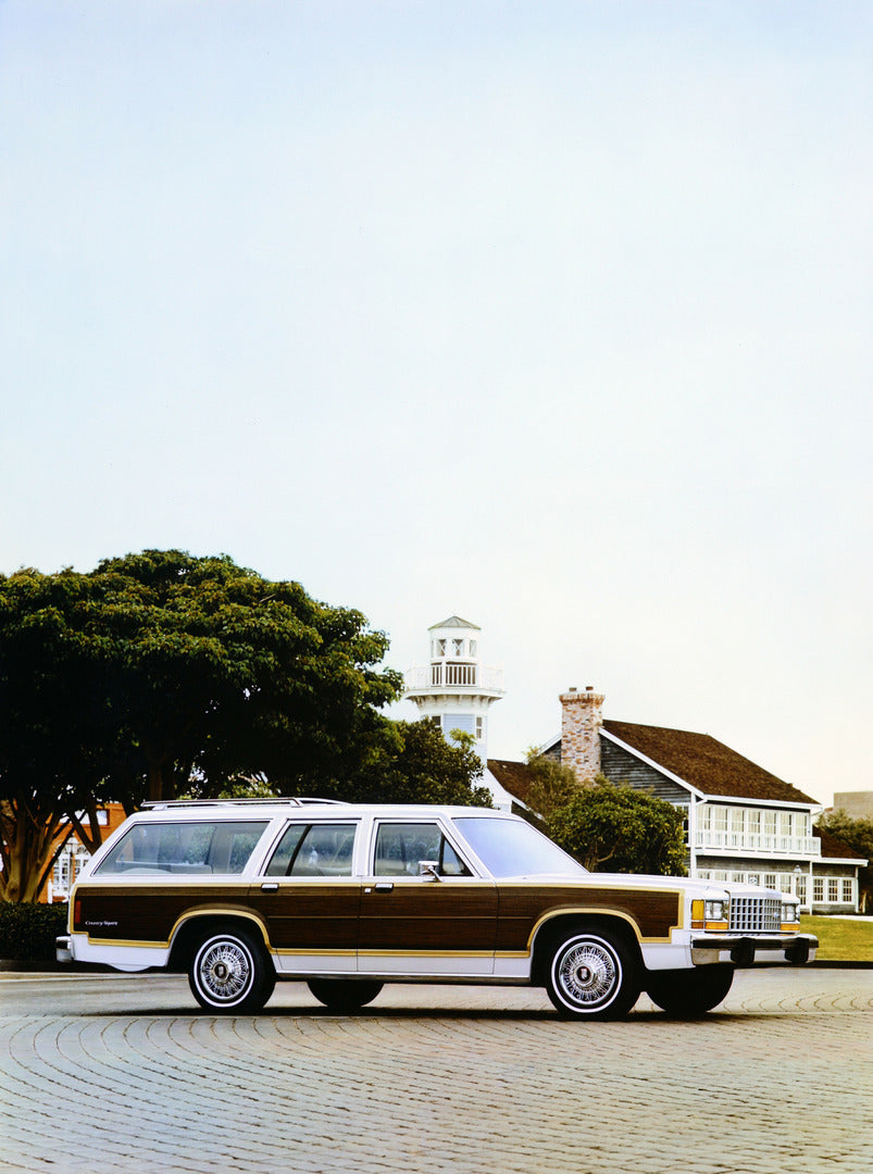 This archival image documents the 1987 Ford LTD Country Squire wagon and is preserved in the Ford Heritage Vault as part of Ford Motor Company's historic photographic archive. Free for personal, non-commercial use. Ford Heritage Vault reference AR...