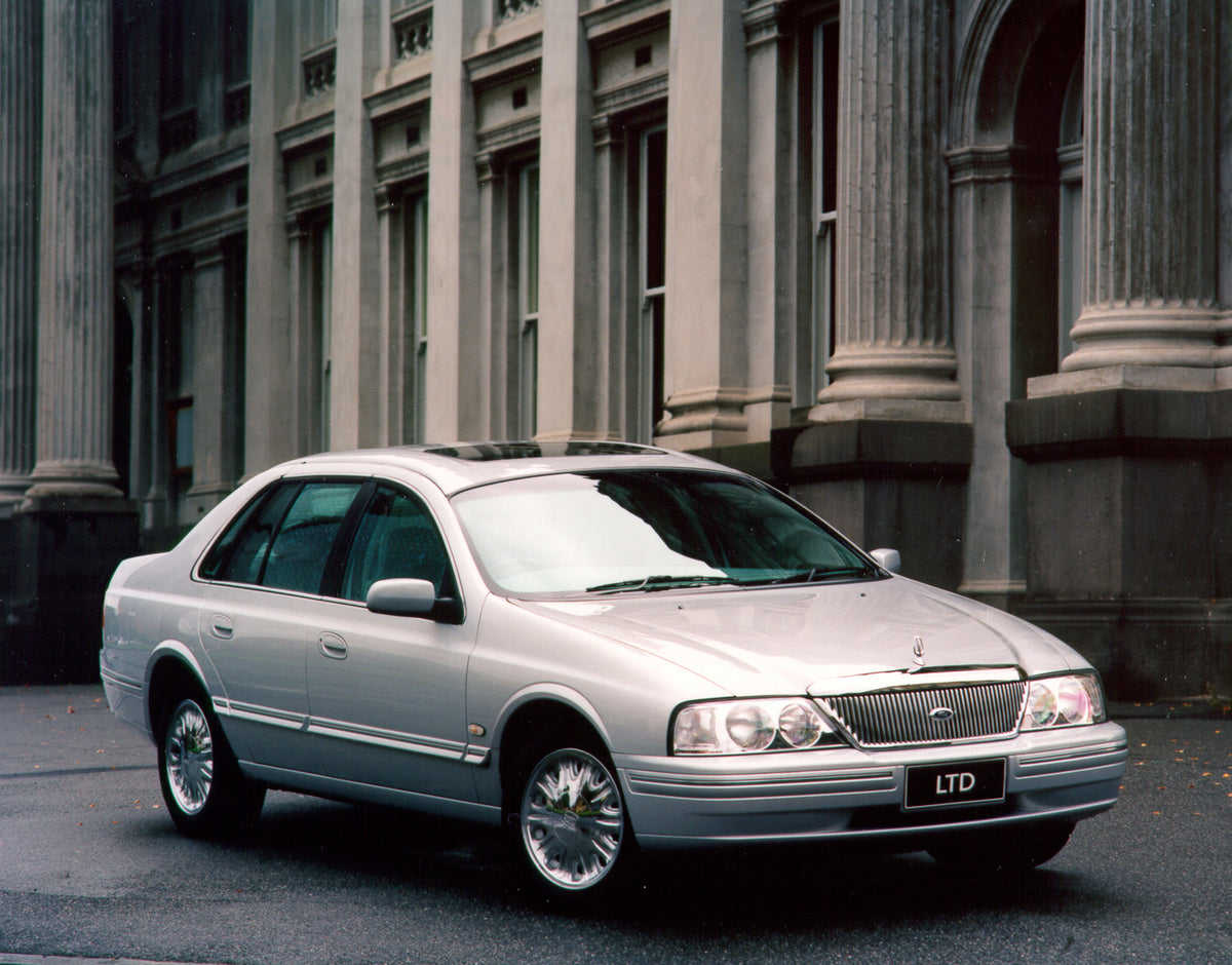 This archival image documents the 1999 Ford LTD with scenic pillars and is preserved in the Ford Heritage Vault as part of Ford Motor Company's historic photographic archive. Free for personal, non-commercial use. Ford Heritage Vault reference AR-...