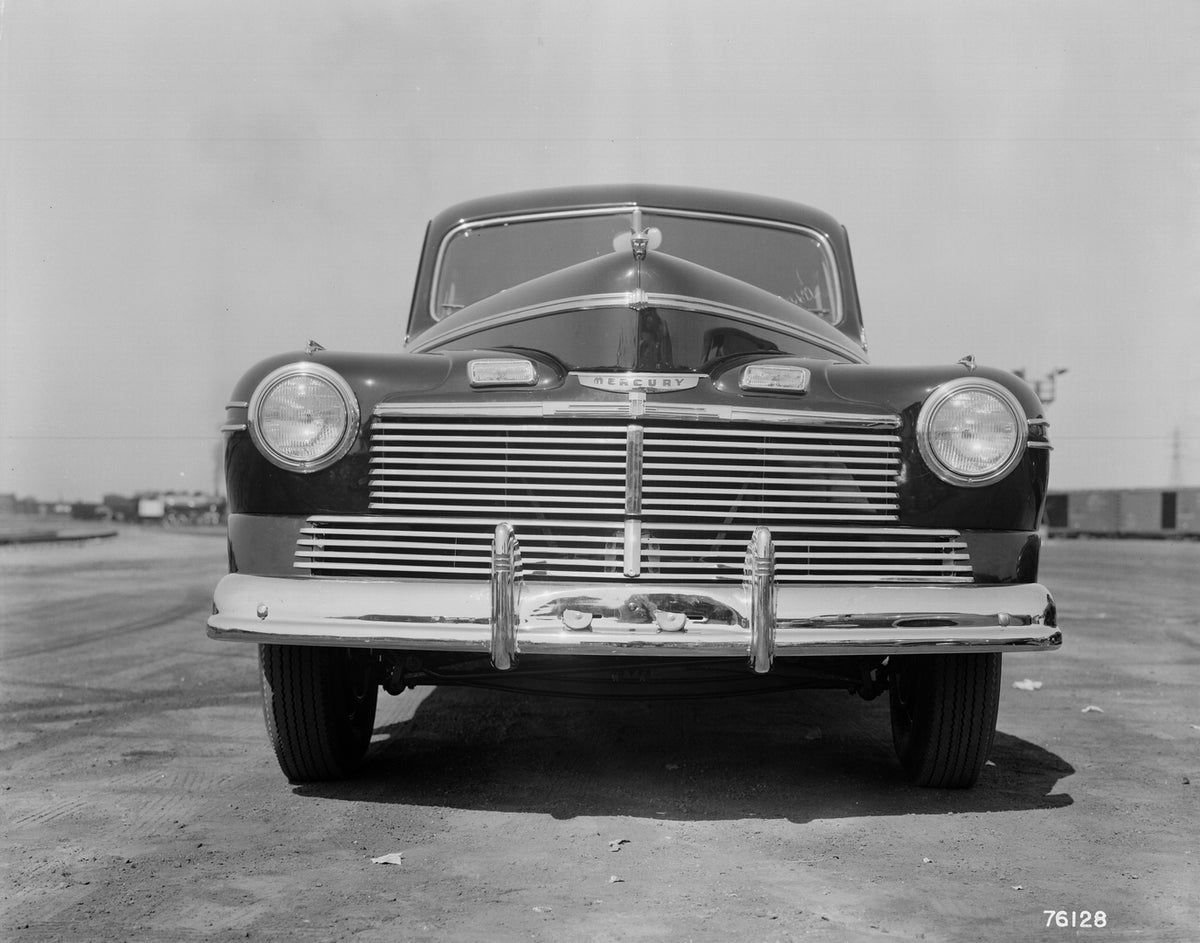 This archival image documents the 1942 Mercury Mercury Eight and is preserved in the Ford Heritage Vault as part of Ford Motor Company's historic photographic archive. Free for personal, non-commercial use. Ford Heritage Vault reference AR-2008-8....