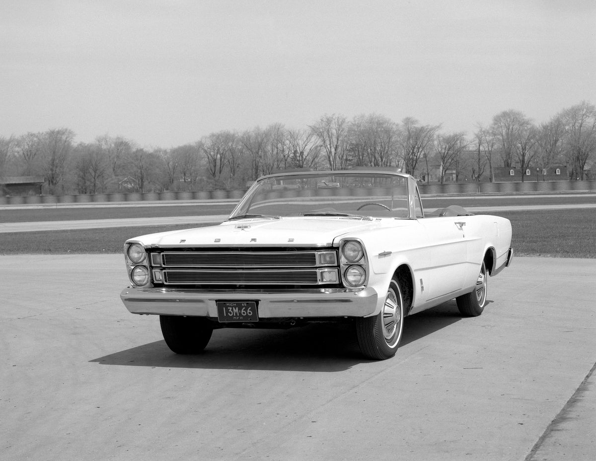 This archival image documents the 1966 Ford Galaxie 500XL convertible and is preserved in the Ford Heritage Vault as part of Ford Motor Company's historic photographic archive. Free for personal, non-commercial use. Ford Heritage Vault reference A...