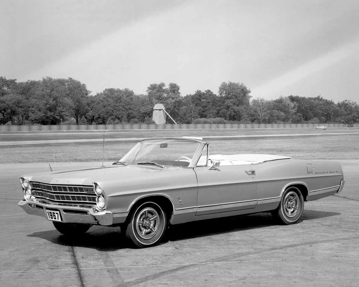 This archival image documents the 1967 Ford Galaxie 500XL convertible and is preserved in the Ford Heritage Vault as part of Ford Motor Company's historic photographic archive. Free for personal, non-commercial use. Ford Heritage Vault reference A...