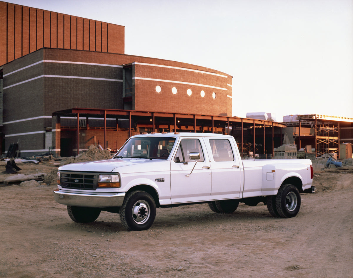 This archival image documents the 1992 Ford F-350 Super Cab and is preserved in the Ford Heritage Vault as part of Ford Motor Company's historic photographic archive. Free for personal, non-commercial use. Ford Heritage Vault reference AR-2008-8.1...
