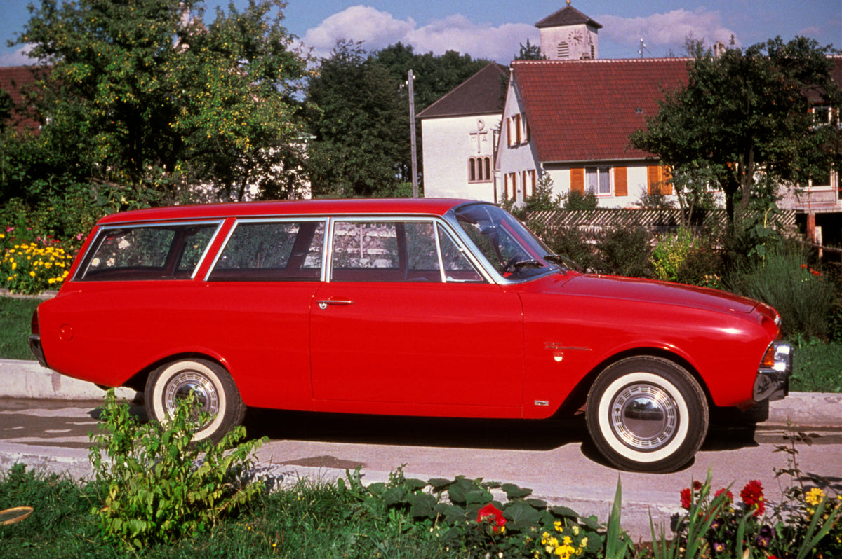 This archival image documents the 1960 Ford Taunus 17M P3 side view on scenic road with flowers and is preserved in the Ford Heritage Vault as part of Ford Motor Company's historic photographic archive. Free for personal, non-commercial use. Ford ...