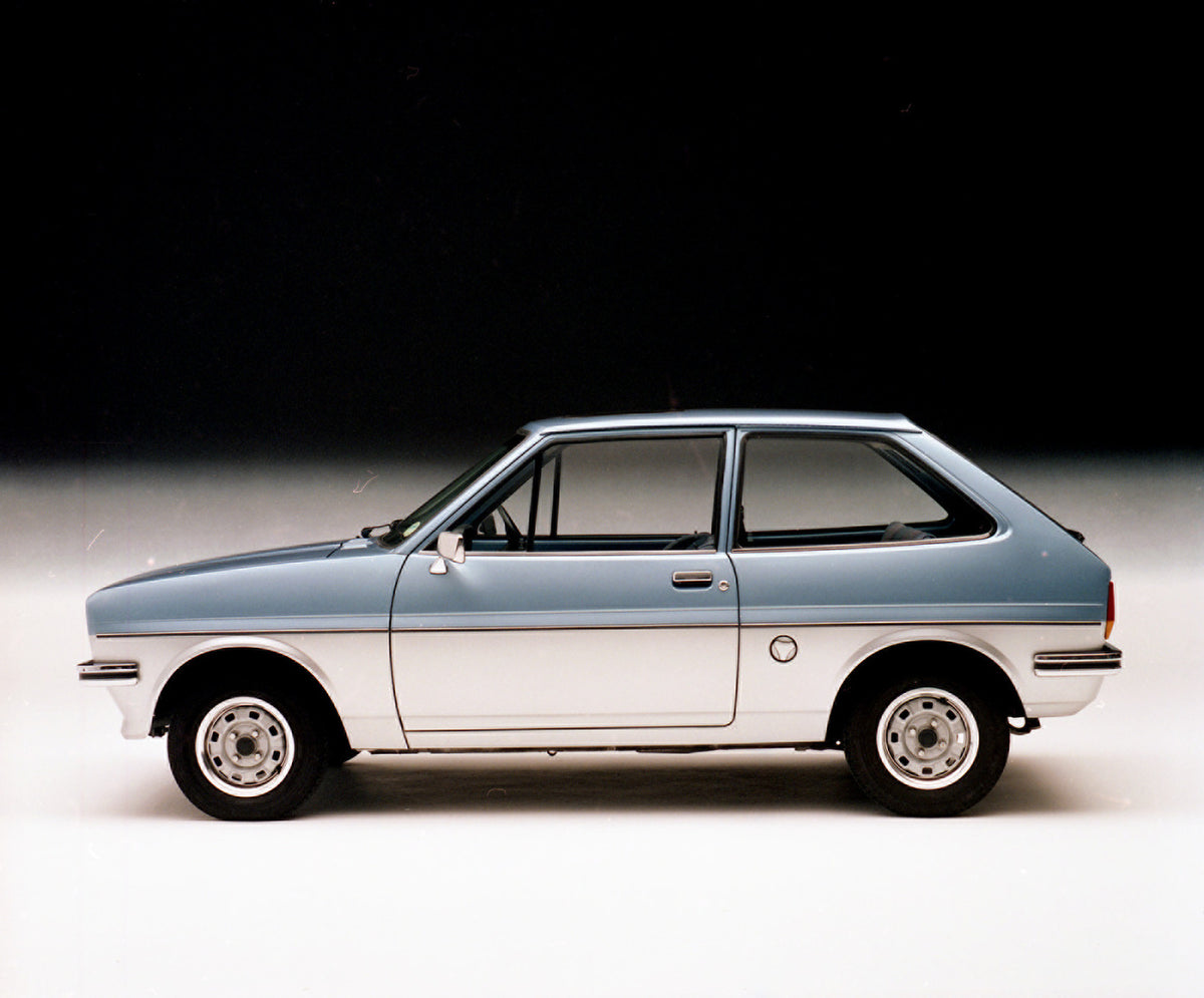 This archival image documents the 1978 Ford Fiesta Mark I 2 Tone 1.1 L side view in studio and is preserved in the Ford Heritage Vault as part of Ford Motor Company's historic photographic archive. Free for personal, non-commercial use. Ford Herit...