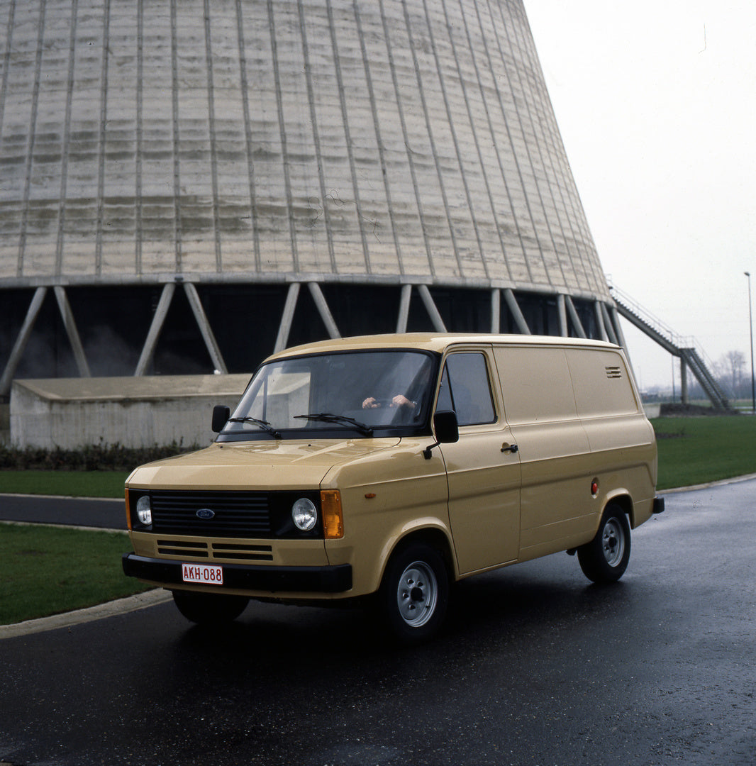 This archival image documents the 1978 Ford Transit Mark II LHD on road with scenic building in Genk and is preserved in the Ford Heritage Vault as part of Ford Motor Company's historic photographic archive. Free for personal, non-commercial use. ...