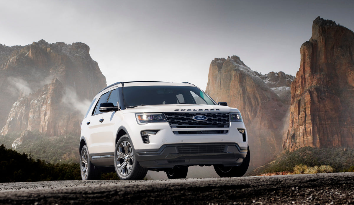 This archival image documents the 2018 Ford Explorer Sport with scenic mountains MS and is preserved in the Ford Heritage Vault as part of Ford Motor Company's historic photographic archive. Free for personal, non-commercial use. Ford Heritage Vau...