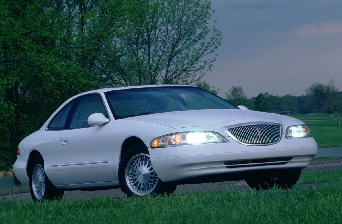 This archival image documents the 1997 Lincoln Mark VIII and is preserved in the Ford Heritage Vault as part of Ford Motor Company's historic photographic archive. Free for personal, non-commercial use. Ford Heritage Vault reference AR-2008-8.1.1....