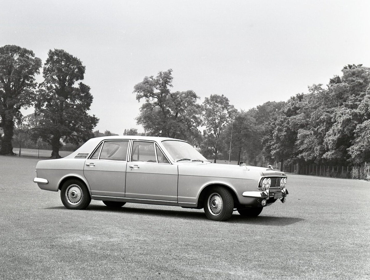 This archival image documents the 1967 Ford Zodiac Mark IV Executive side view in scenic field with trees and is preserved in the Ford Heritage Vault as part of Ford Motor Company's historic photographic archive. Free for personal, non-commercial ...