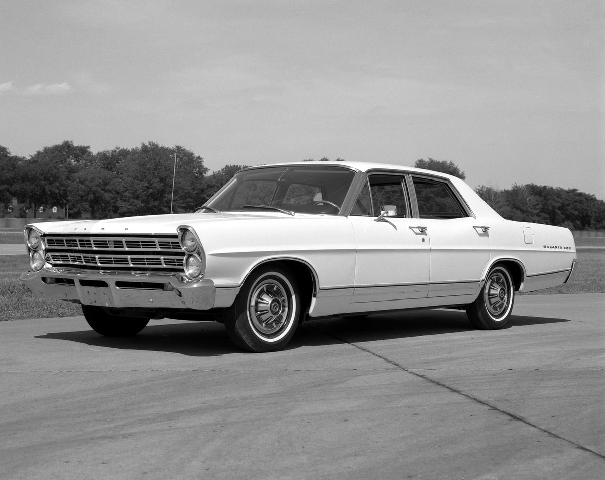 This archival image documents the 1967 Ford Galaxie 500 four-door sedan and is preserved in the Ford Heritage Vault as part of Ford Motor Company's historic photographic archive. Free for personal, non-commercial use. Ford Heritage Vault reference...