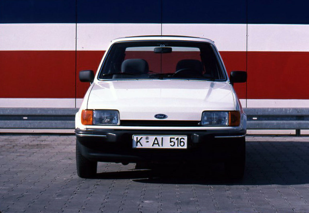 This archival image documents the 1986 Ford Fiesta Mark II 1.4 Ghia LHD front view in front of scenic wall and is preserved in the Ford Heritage Vault as part of Ford Motor Company's historic photographic archive. Free for personal, non-commercial...