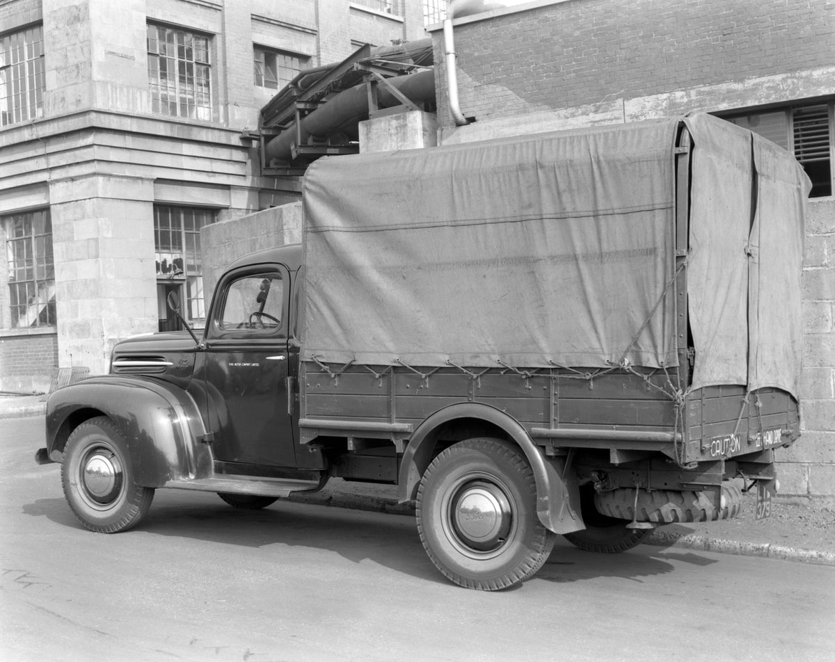 This archival image documents the 1947 Ford Delivery Vehicle and is preserved in the Ford Heritage Vault as part of Ford Motor Company's historic photographic archive. Free for personal, non-commercial use. Ford Heritage Vault reference AR-2008-8....