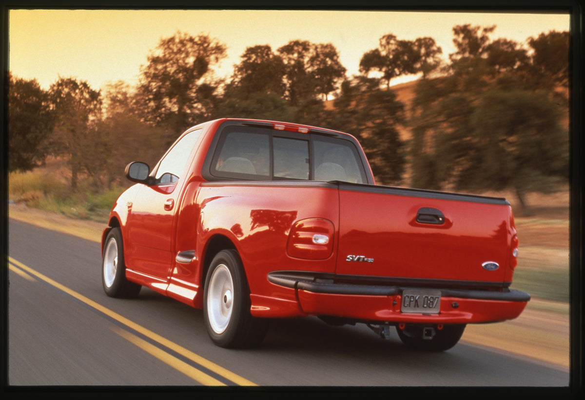 This archival image documents the 1999 Ford SVT F-150 Lightning and is preserved in the Ford Heritage Vault as part of Ford Motor Company's historic photographic archive. Free for personal, non-commercial use. Ford Heritage Vault reference AR-2008...