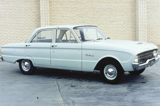1960 Ford XK Falcon in front of brick wall HV 1960-0117