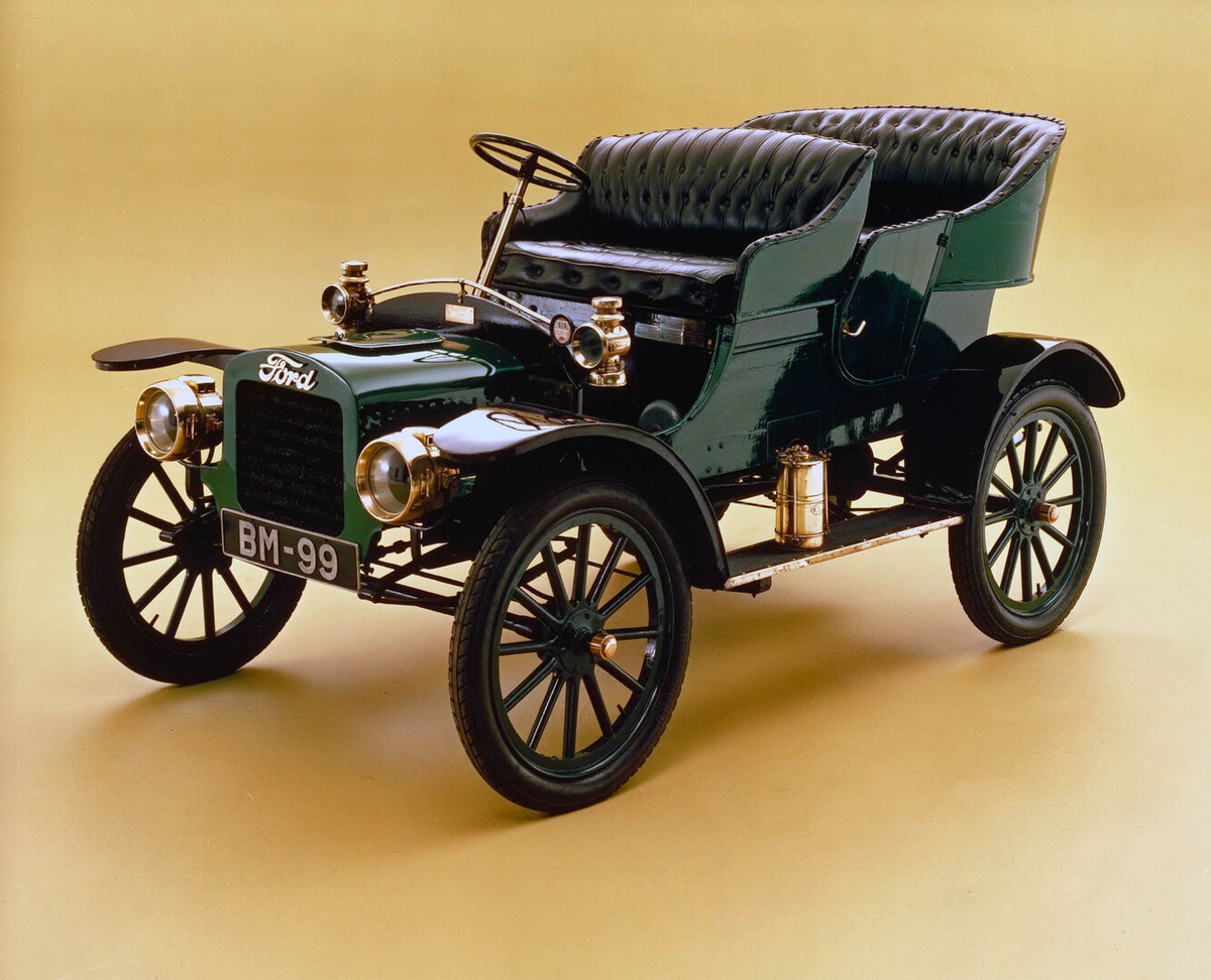 This archival image documents the 1904 Ford Model C front 3/4 view in studio and is preserved in the Ford Heritage Vault as part of Ford Motor Company's historic photographic archive. Free for personal, non-commercial use. Ford Heritage Vault refe...